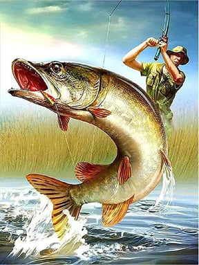 Diamantmaling Mænd der fanger fisk - SEOS Shop ®