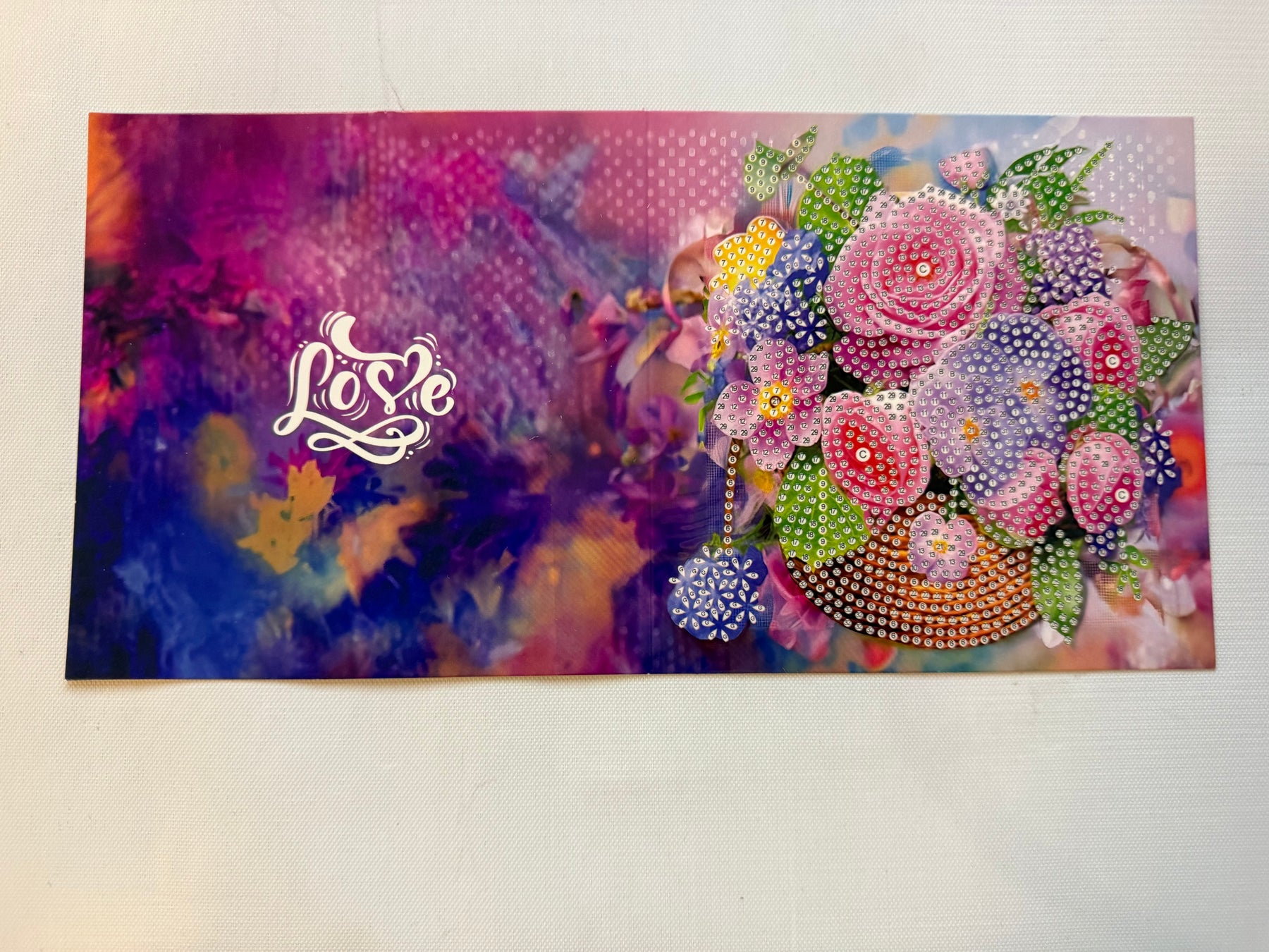 Diamantmaling lykønskningskort - sæt med 12 - inklusive kuverter