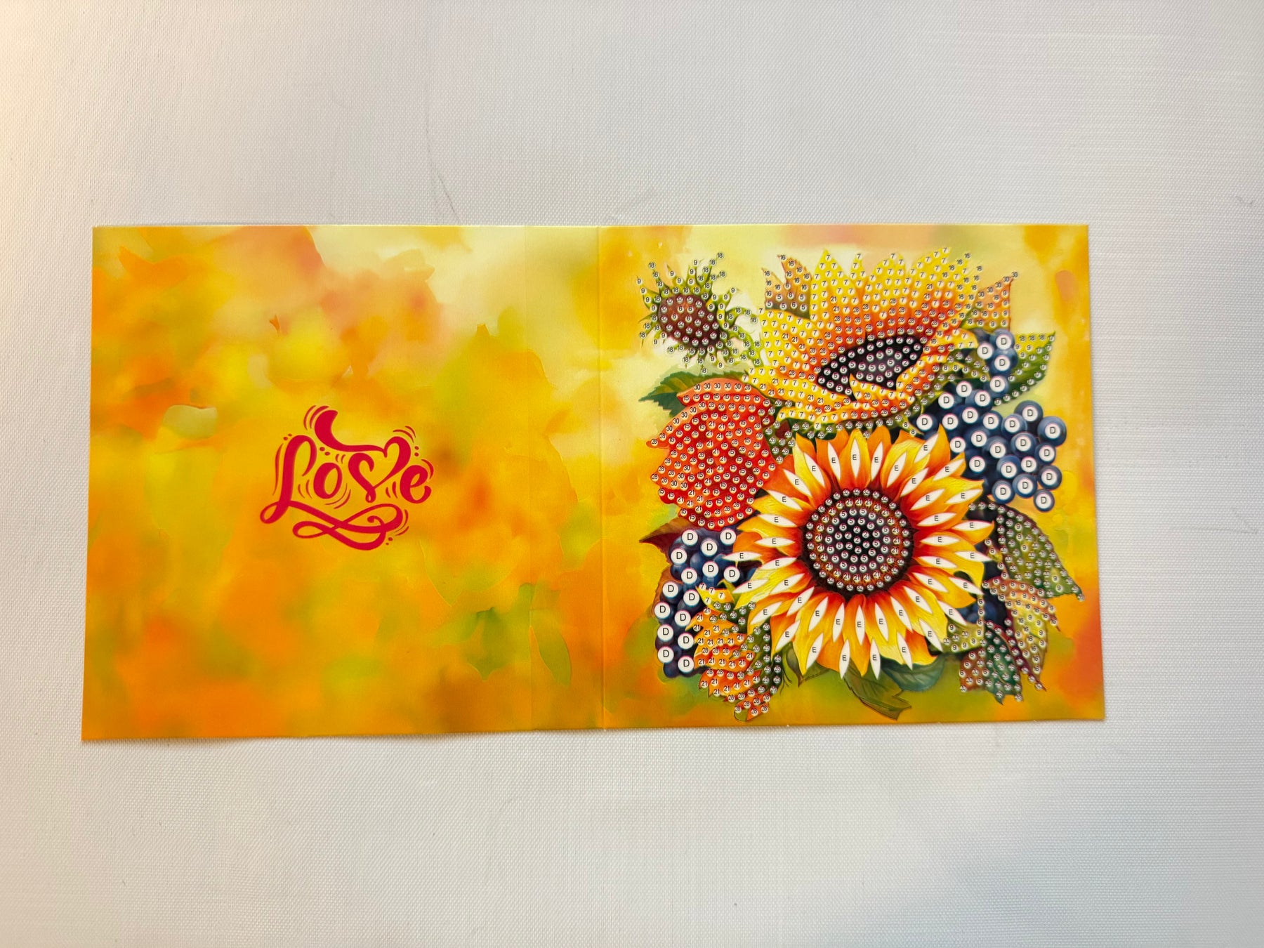 Diamantmaling lykønskningskort - sæt med 12 - inklusive kuverter