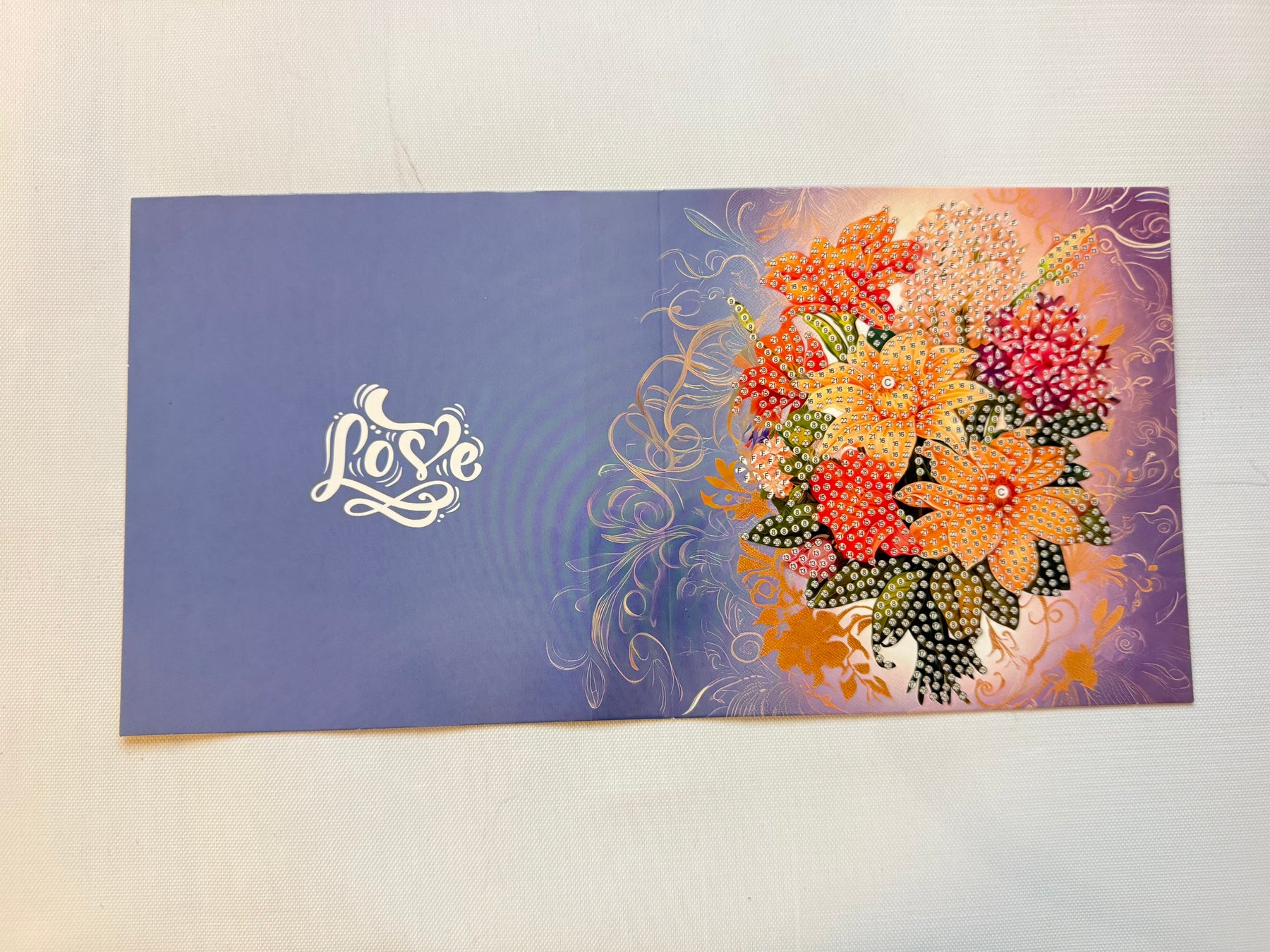 Diamantmaling lykønskningskort - sæt med 12 - inklusive kuverter