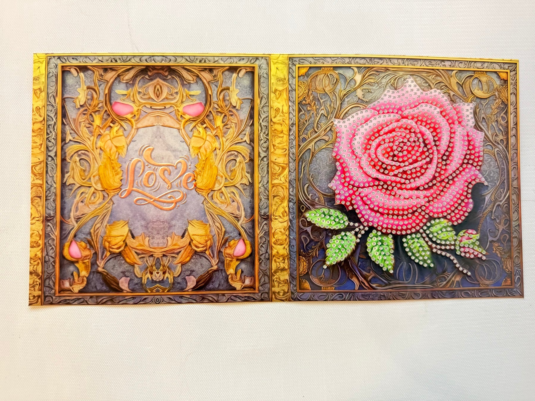 Diamantmaling lykønskningskort - sæt med 12 - inklusive kuverter