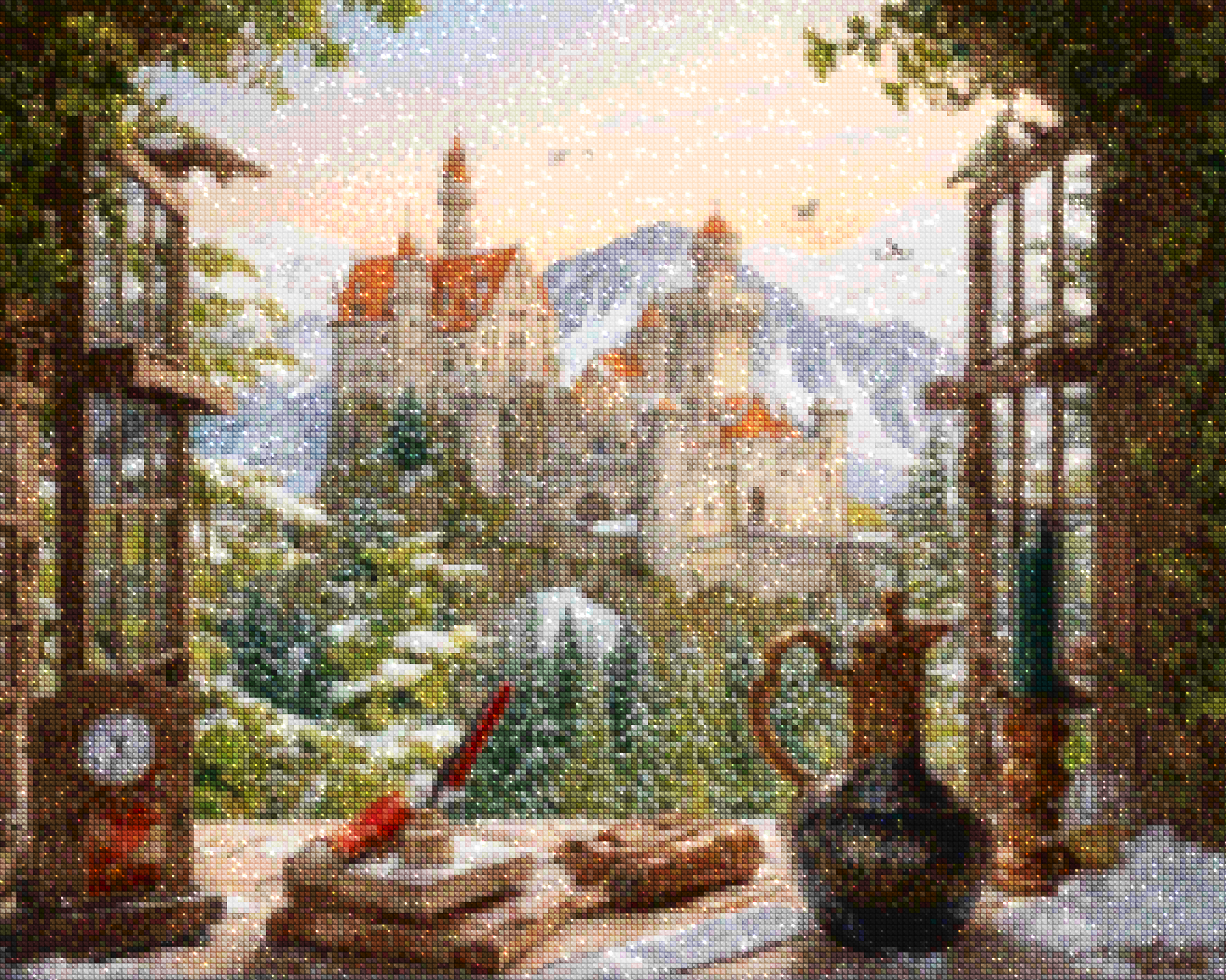 Diamantmaleri - Slot på bjerget - SEOS Shop ®