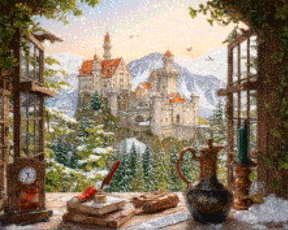 Diamantmaleri - Slot på bjerget - SEOS Shop ®