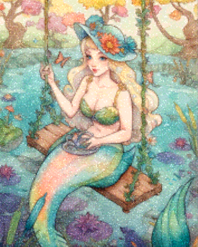 Diamantmaleri - Havfrue på gynge - SEOS Shop ®