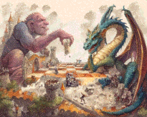 Diamantmaleri - Kæmpe og drage skak - SEOS Shop ®