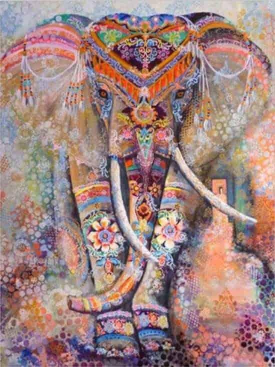 Diamantmaleri Farverig Elefant - SEOS Shop ®