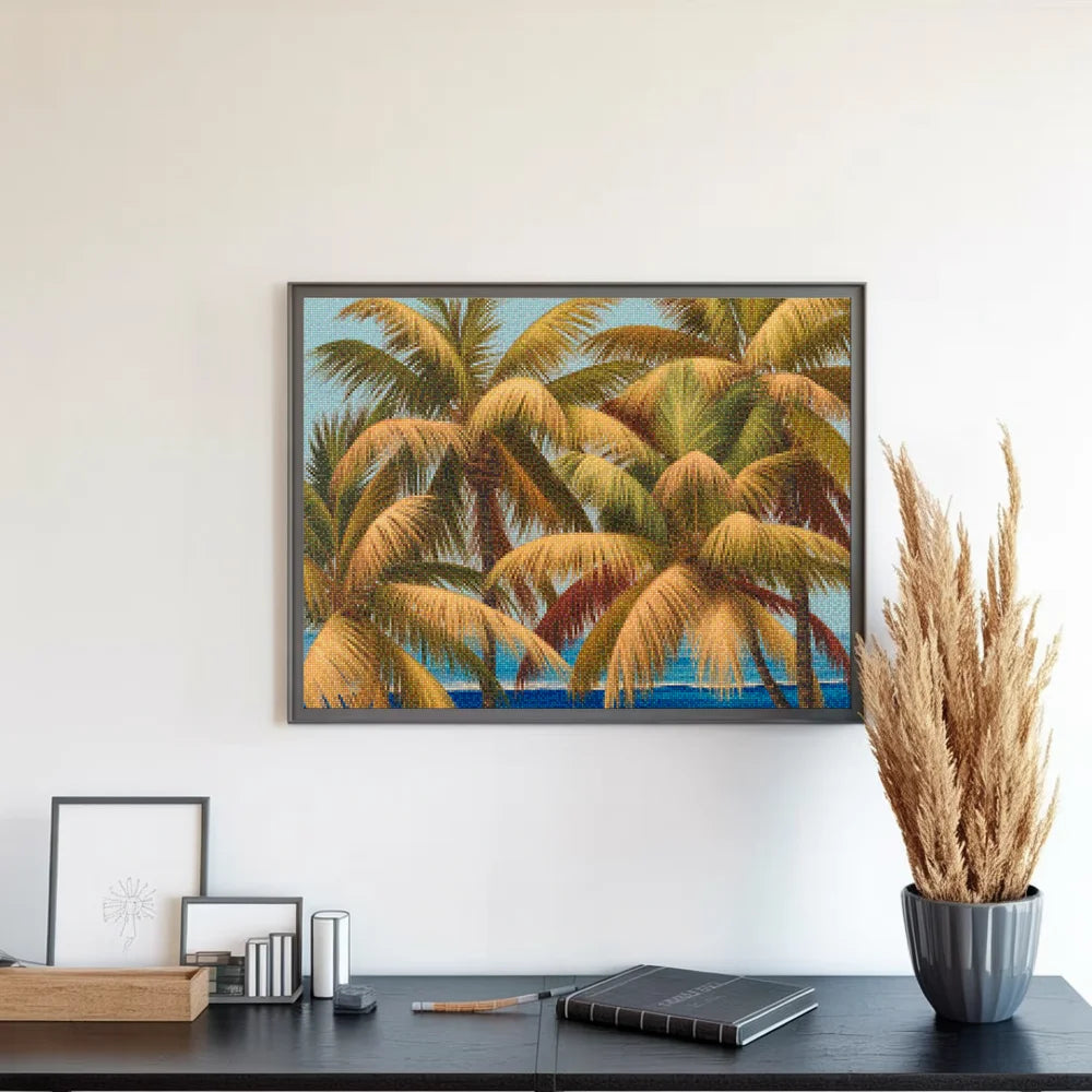 Diamantmaleri - Gyldne palmer