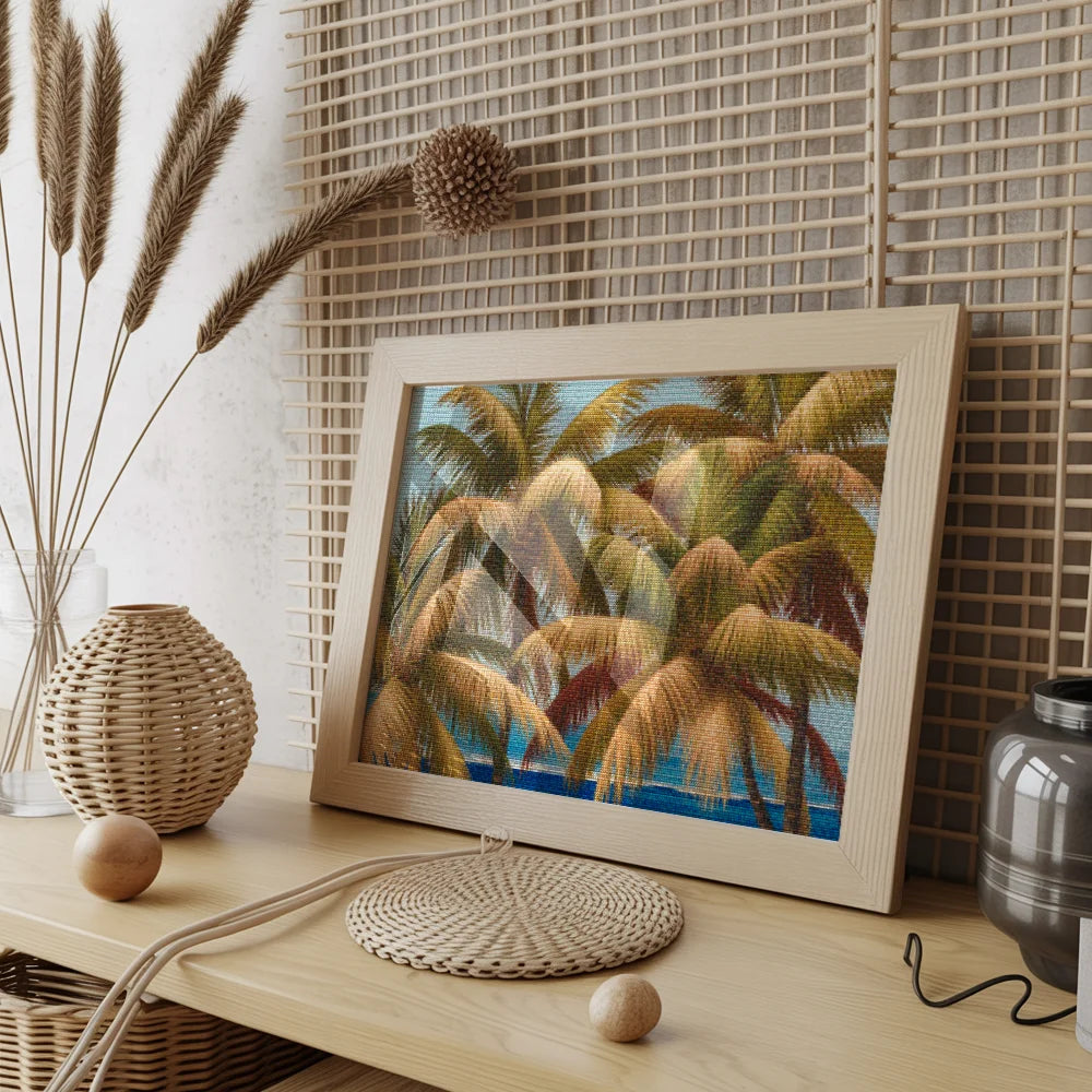 Diamantmaleri - Gyldne palmer