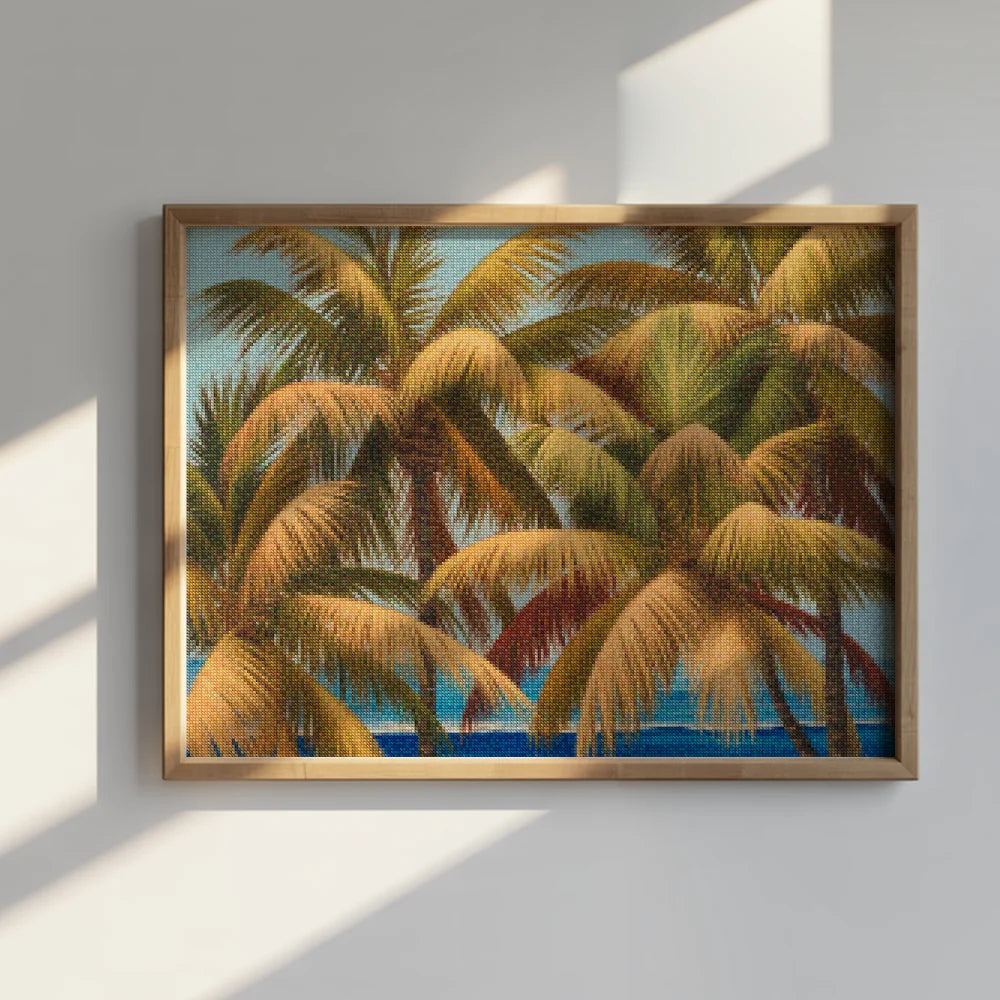 Diamantmaleri - Gyldne palmer