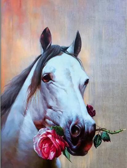 Diamantmaling Hest med Rose - SEOS Shop ® 