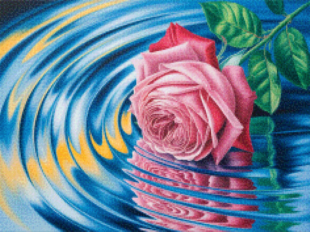 Diamantmaleri - Rose faldt