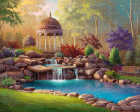 Diamantmaleri - Fredfyldt havepavillon