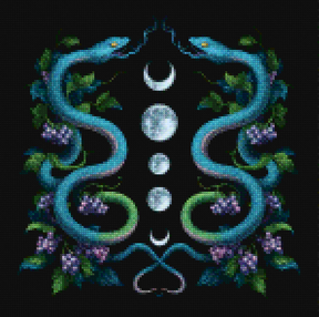 Diamantmaleri - Tvillingslange Månefaser