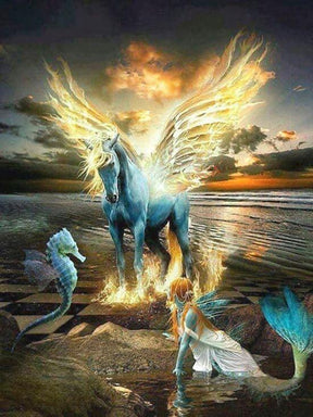 Diamantmaling Hest Havfrue og Søhest - SEOS Shop ®