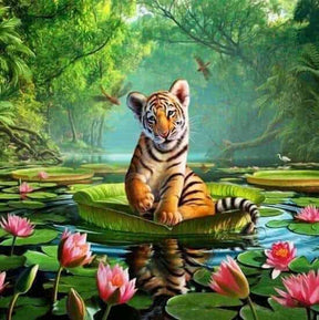Diamantmaleri Tiger på en åkande - Komplet - SEOS Shop®