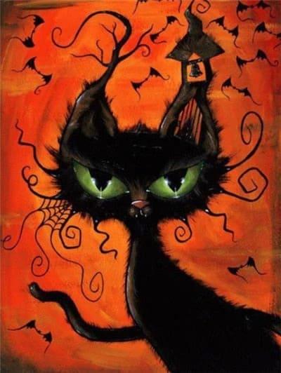 Diamantmaling Halloween Kat - SEOS Shop ®